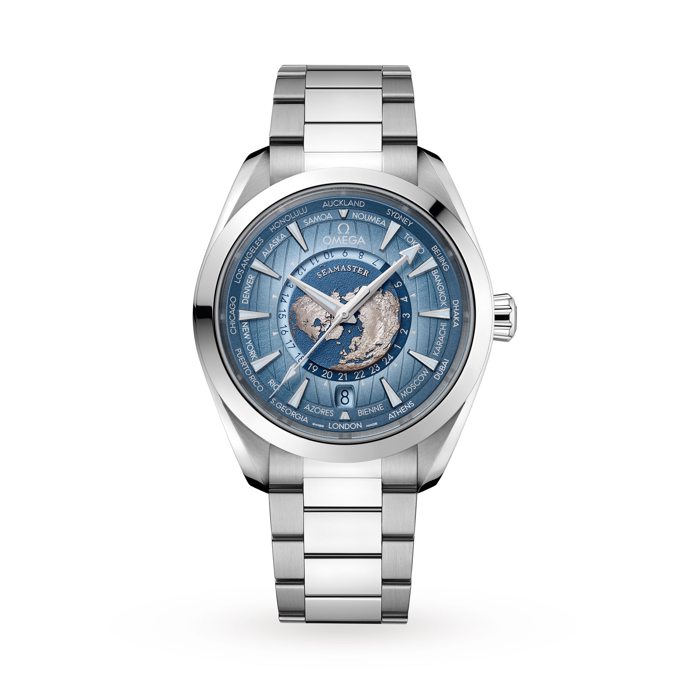 Seamaster Aqua Terra 150M Co-Axial Master Chronometer Gmt Worldtimer 43mm Summer Blue image