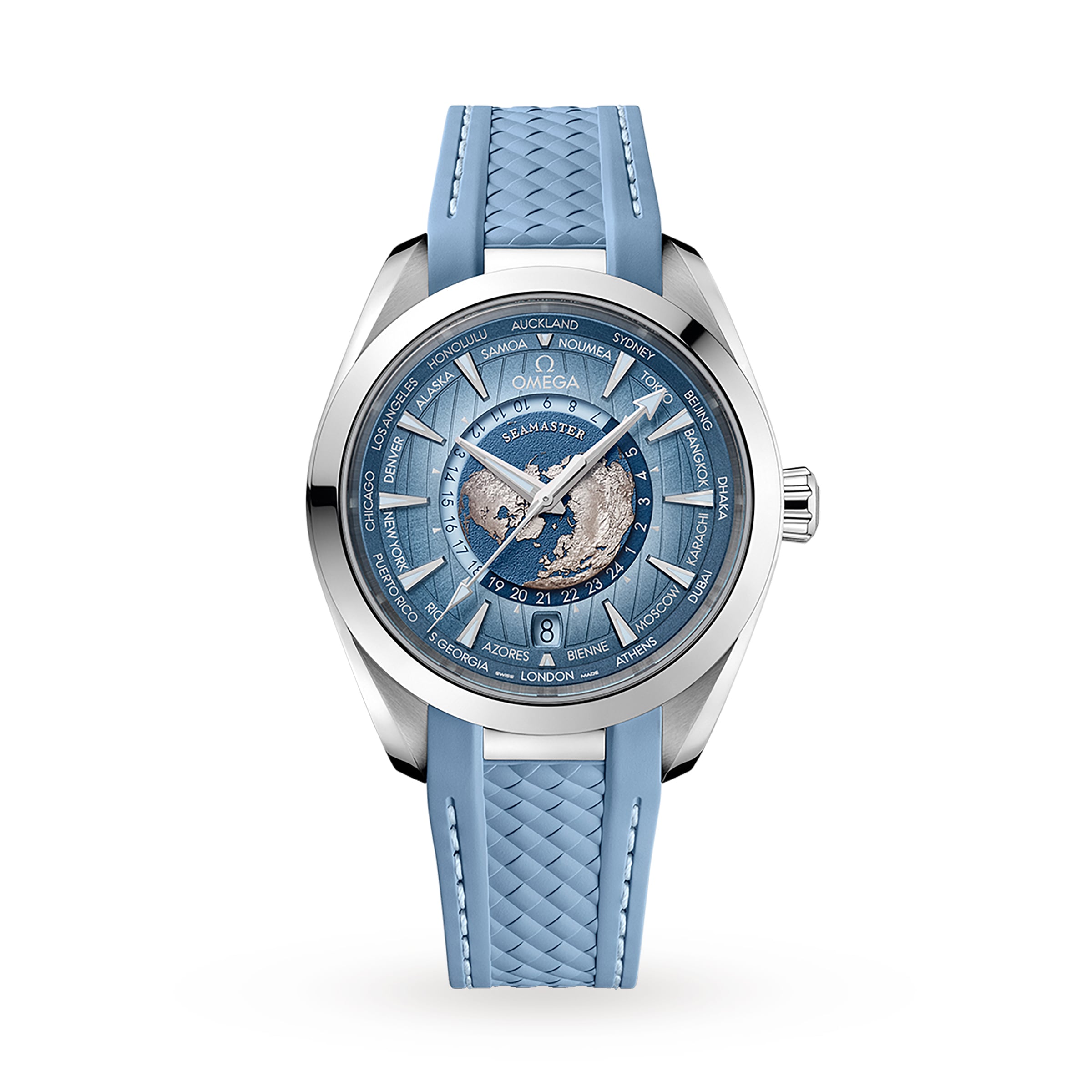 Seamaster Aqua Terra 150M Co-Axial Master Chronometer Gmt Worldtimer 43mm Summer Blue image